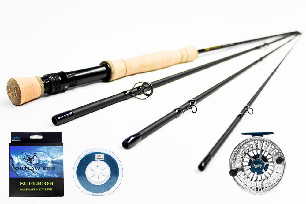 8wt 9ft Stealth Edition (Saltwater) Fly Rod and Qualifly Impact Reel  Package Deal