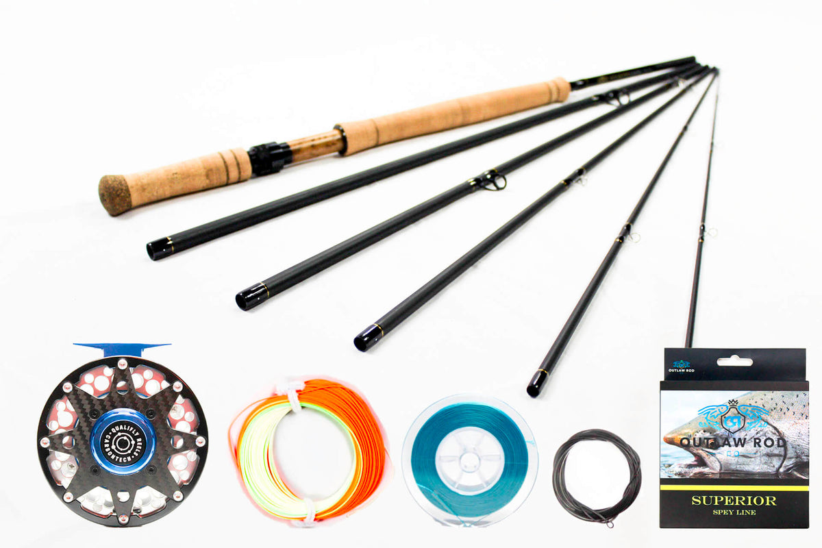 8wt 13ft 6in M-Series (Spey Rod) and Oversized 11-12wt Qualifly Carbontech  Reel Package Deal