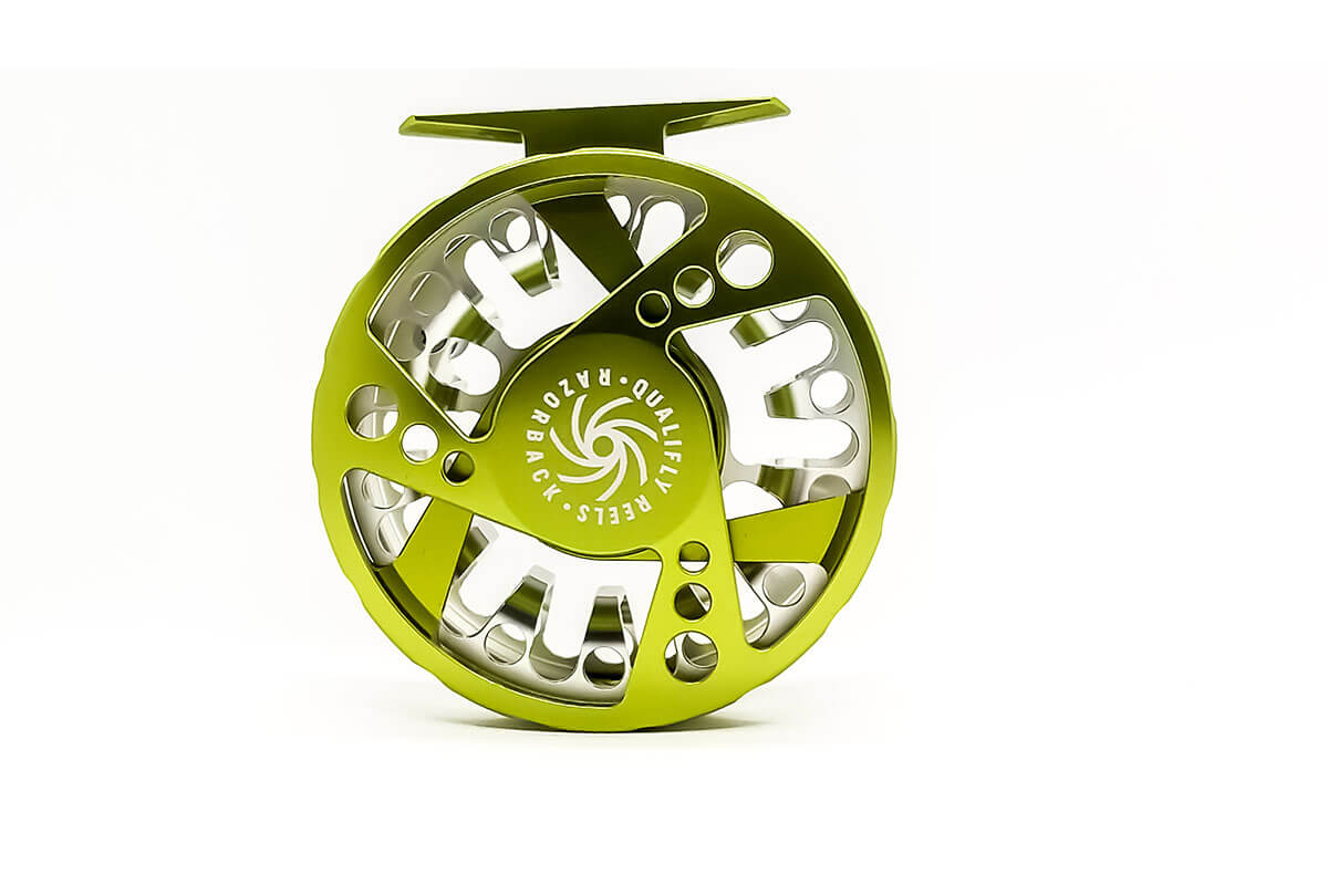Qualifly Razorback Green and Silver Fly Reel – Outlaw Rod Co.