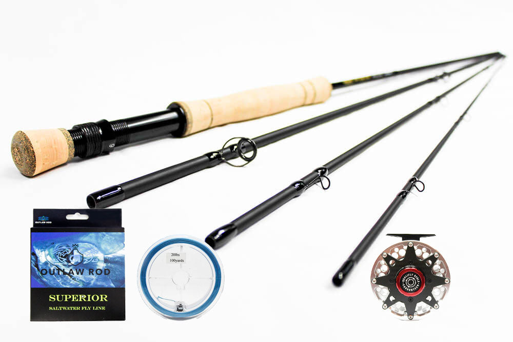 10wt 9ft Stealth Edition (Saltwater) Fly Rod and Qualifly Carbontech Reel  Package Deal