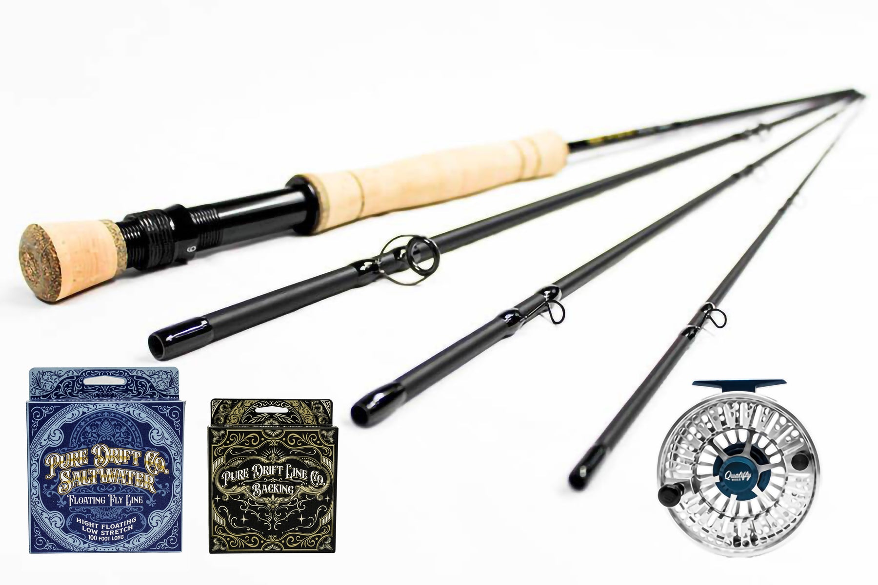 10 fly fishing rod MAVERICK Weight, 9ft 4 piece fly rod starter package to catch bass 10wt 9ft Stealth Edition (Saltwater)