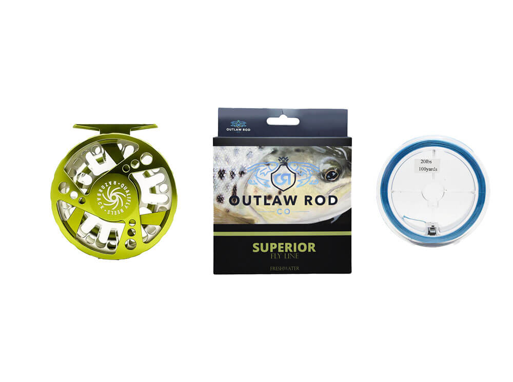 4 line fly reel 4-6wt Razorback Reel, Fly Line, and Backing