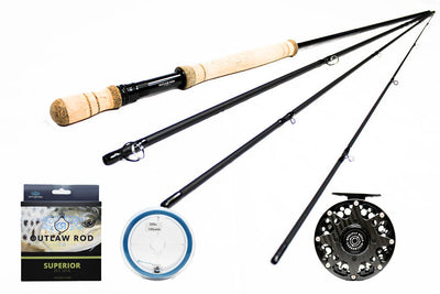 Fly Fishing Rod Reel Combo Portable 9FT Compelete Kit Line Leader Fry Files  Case